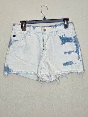 KanCan Splash Bleach Denim Cutoff Hem Women's Shorts, Size 7/27